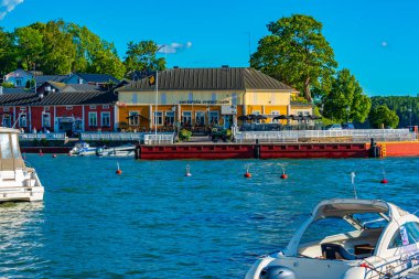 Naantali, Finlandiya, 29 Temmuz 2022: Finlandiya 'daki Naantali marinasına bakış.