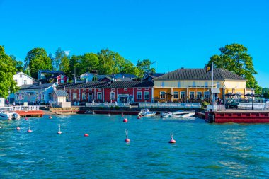 Naantali, Finlandiya, 29 Temmuz 2022: Finlandiya 'daki Naantali marinasına bakış.