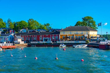 Naantali, Finlandiya, 29 Temmuz 2022: Finlandiya 'daki Naantali marinasına bakış.