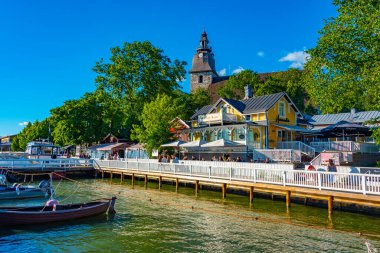 Naantali, Finlandiya, 29 Temmuz 2022: Finlandiya 'daki Naantali marinasına bakış.