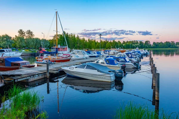 stock image Kuopio, Finland, July 24, 2022: View of a marina in Kuopio, Finland..