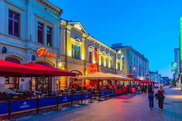 stock image Kuopio, Finland, July 24, 2022: Sunset view of a commercial street in Kuopio, Finland..