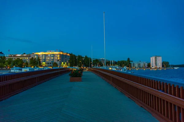 Savonlinna Finlande Juillet 2022 Coucher Soleil Sur Promenade Bord Lac — Photo