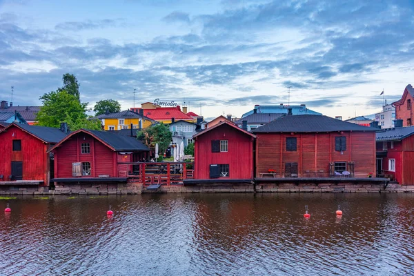 Porvoo Finlândia Julho 2022 Casas Madeira Vermelha Cidade Finlandesa Porvoo — Fotografia de Stock