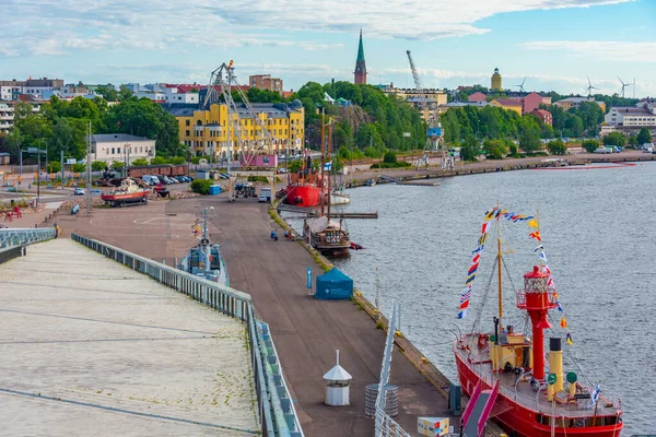 Kotka Finnland Juli 2022 Hafenpromenade Hafen Von Kotka Finnland — Stockfoto