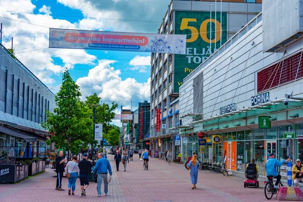 Pori Finlandia Juli 2022 Pemandangan Jalan Komersial Pori Finlandia — Stok Foto