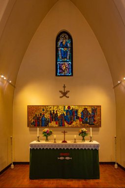 Mariehamn, Finlandiya, 30 Temmuz 2022: Finlandiya 'nın Mariehamn kentindeki Aziz George Kilisesi.