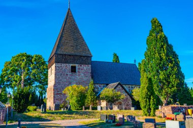 Eckero, Finlandiya, 30 Temmuz 2022: Finlandiya 'daki Aland adalarındaki Eckero Kilisesi.