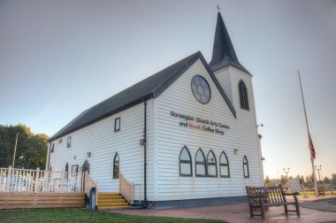 Cardiff, Galler, 16 Eylül 2022: Galler 'in başkenti Cardiff' teki Norveç Kilise Sanatları Merkezi.