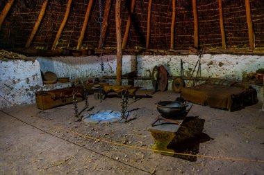 Cardiff, Wales, 16 Eylül 2022: St. Fagans Ulusal Tarih Müzesi 'nde Bryn Eryr' in İçişleri.