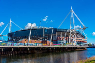 Cardiff, Wales, September 16, 2022: Principality Stadium at Welsh capital Cardiff. clipart