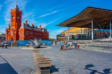 Cardiff, Galler, 17 Eylül 2022: Cardiff, Galler 'de Senedd' in görüntüsü.
