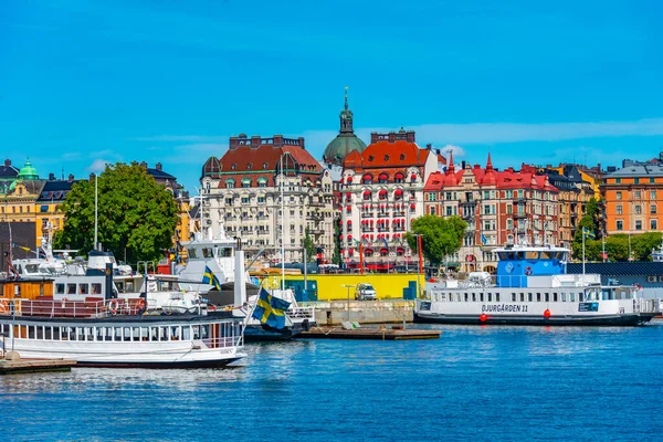 Stockholm Schweden August 2022 Blick Auf Den Yachthafen Auf Der — Stockfoto