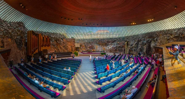 stock image Helsinki, Finland, July 21, 2022: Temppeliaukion Church in Helsinki, Finland.