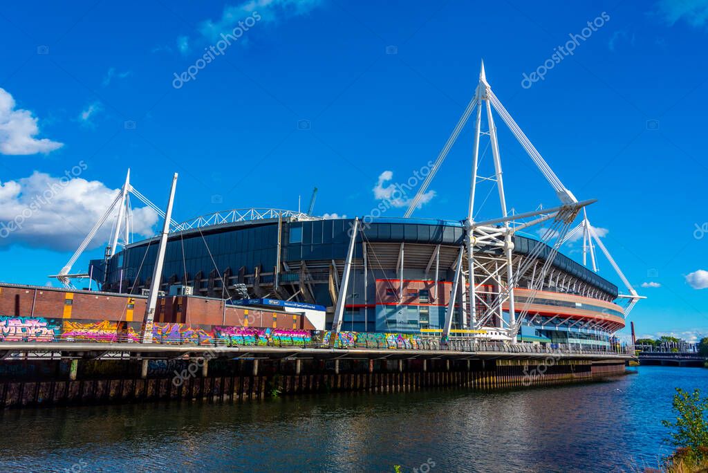Cardiff, Wales, September 16, 2022: Principality Stadium at Welsh capital Cardiff.