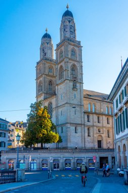 Zuerich, İsviçre, 22 Eylül 2022: Zürih, İsviçre 'deki Grossmuenster Katedrali.
