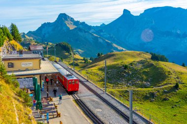 Interlaken, İsviçre, 23 Eylül 2022: Schynige Platte bahn, İsviçre.