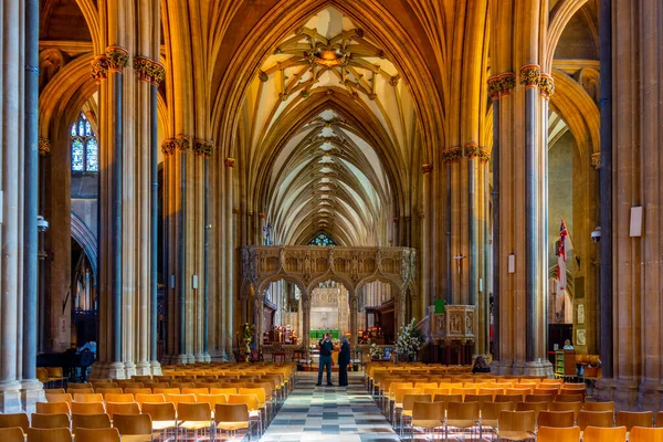 stock image Bristol, England, September 18, 2022: Interior of Bristol cathedral in England.