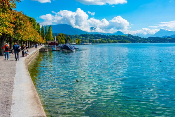 Luzern Ελβετία Σεπτεμβρίου 2022 Alley Στην Προκυμαία Της Λίμνης Lucerne — Φωτογραφία Αρχείου
