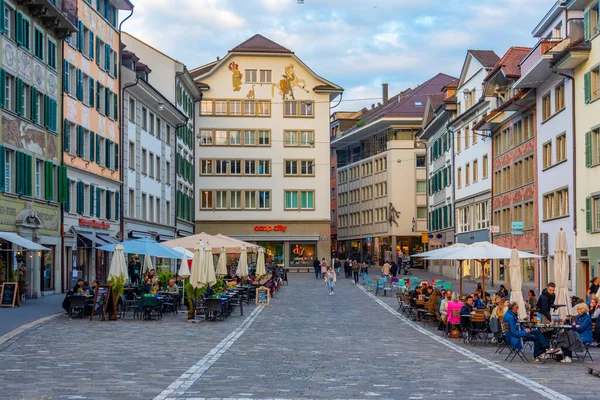 Luzern Schweiz September 2022 Historisk Gata Gamla Staden Luzern Schweiz — Stockfoto