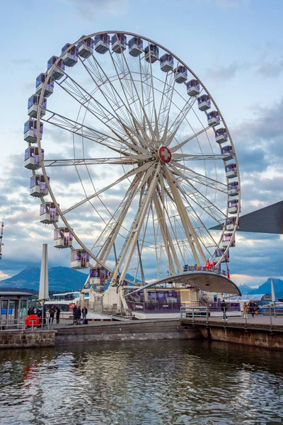 Luzern Switzerland September 2022 Sunset View Ferris Wheel Front Culture — Stock Photo, Image