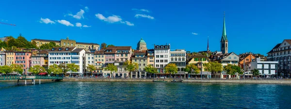 Zürich Svájc 2022 Szeptember Panoráma Kilátás Limmat Folyóra Eth Egyetemi — Stock Fotó