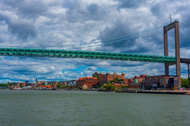 Goteborg, İsveç, 10 Temmuz 2022: Goteborg.IMAGE İsveç 'te Alvsborgsbron Köprüsü