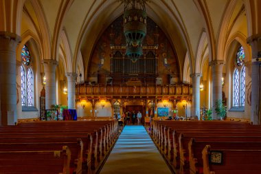 Lysekil, İsveç, 11 Temmuz 2022: İsveç 'teki Lysekil Kilisesi.