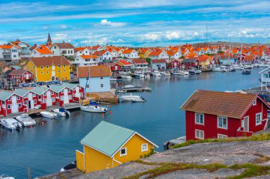 Smogen, Sweden, July 11, 2022: Waterfront promenade at Swedish village Smogen.IMAGE clipart