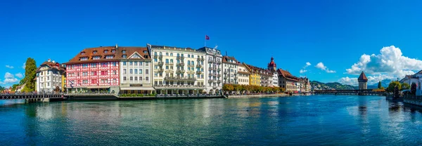 Luzern Swiss September 2022 Hotel Tepi Pantai Reuss Kota Swiss — Stok Foto