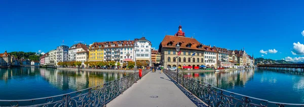 Luzern Swiss September 2022 Hotel Tepi Pantai Reuss Kota Swiss — Stok Foto