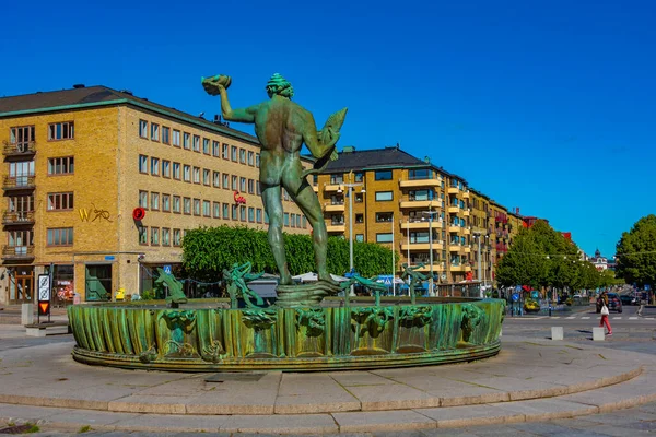 Goteborg Szwecja Lipca 2022 Bulwar Kungsportsavenyen Posągiem Posejdona Goteborgu Szwecja — Zdjęcie stockowe