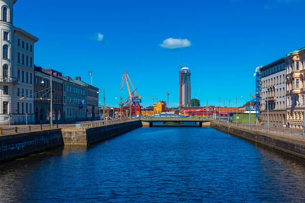 2022年7月10日 瑞典哥德堡 瑞典哥德堡港的起重机 — 图库照片