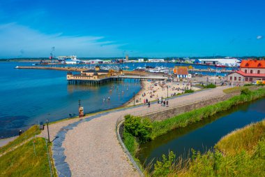 Varberg, İsveç, 12 Temmuz 2022: İsveç 'in Varberg.IMAGE kasabasındaki bir plajda hamam