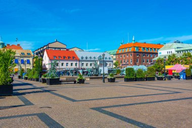 Halmstad, İsveç, 12 Temmuz 2022: Halmstad, İsveç 'te Stora Torg Meydanı...