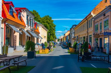 Jonkoping, İsveç, 16 Temmuz 2022: Jonkoping, İsveç 'te ticari cadde...