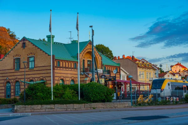 Stromstad Suécia Julho 2022 Vista Pôr Sol Uma Estação Ferroviária — Fotografia de Stock