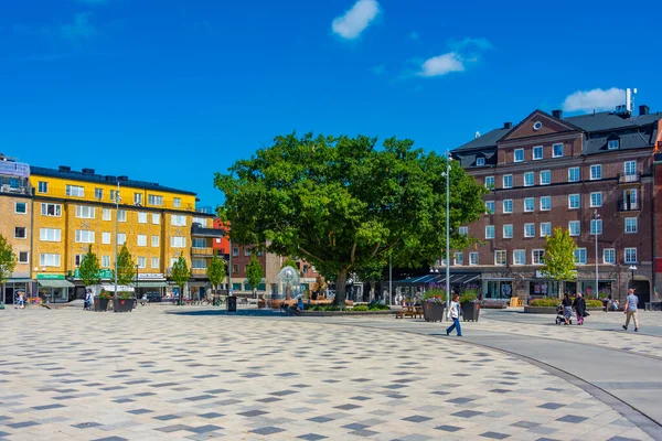 Trollhattan Suécia Julho 2022 Praça Drottningtorget Cidade Sueca Trollhattan Image — Fotografia de Stock