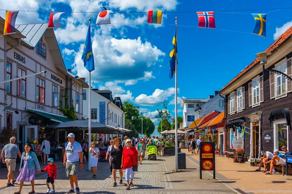 stock image Borgholm, Sweden, July 15, 2022: Commercial street in Borgholm, Sweden..IMAGE