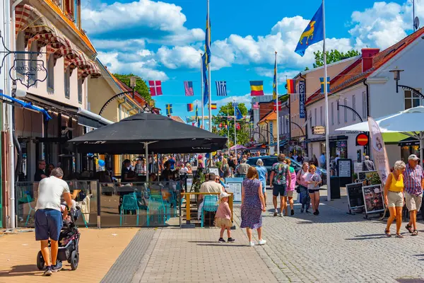 2022年7月15日 瑞典Borgholm 瑞典Borgholm的商业街 — 图库照片