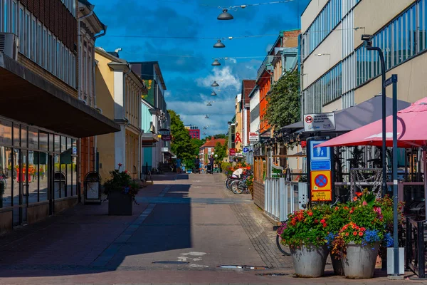 Vaxjo Schweden Juli 2022 Geschäftsstraße Vaxjo Schweden Bild — Stockfoto