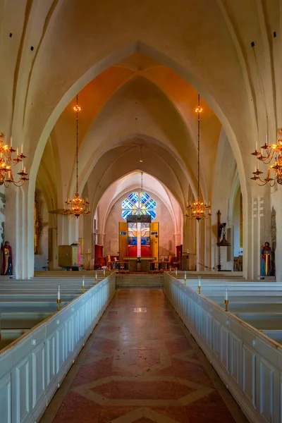 2022年7月16日 瑞典Vaxjo 瑞典Vaxjo大教堂的内部 — 图库照片