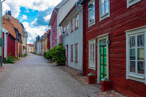 Eksjo Svezia Luglio 2022 Case Colorate Legno Nella Città Svedese — Foto Stock