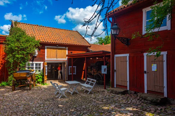 Eksjo Σουηδία Ιουλίου 2022 Πολύχρωμα Ξύλινα Σπίτια Στη Σουηδική Πόλη — Φωτογραφία Αρχείου
