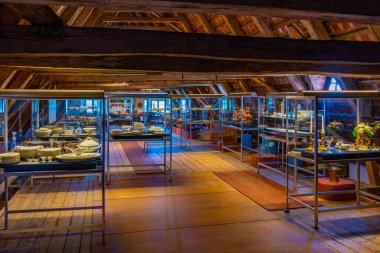 Egeskov slot, Danimarka, 21 Haziran 2022: Danimarka 'daki Egeskov yuvası.