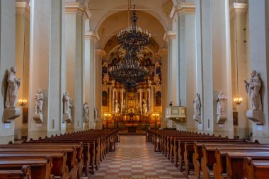 Vilnius, Litvanya, 7 Temmuz 2022: Vilnius, Litvanya 'daki Aziz John Kilisesi.