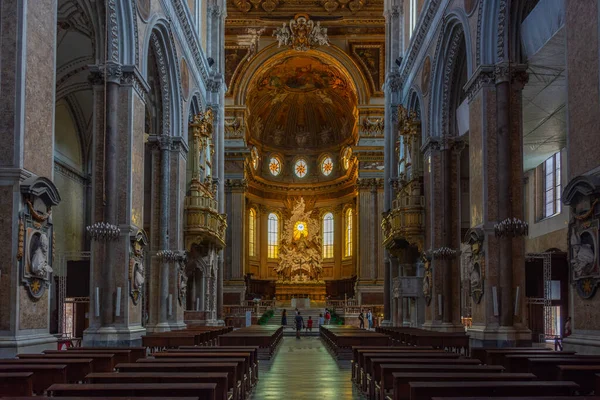 Neapol Itálie Května 2022 Interiér Katedrály Santa Maria Assunta Italském — Stock fotografie