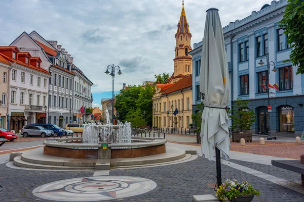 Vilnius Lithuania July 2022 Rotuses Aikste Town Hall Square Lithuanian — Stock Photo, Image
