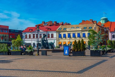 Halmstad, İsveç, 12 Temmuz 2022: Avrupa ve Boğa Halmstad 'ın merkezinde.