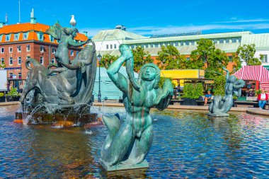 Halmstad, İsveç, 12 Temmuz 2022: Avrupa ve Boğa Halmstad 'ın merkezinde.